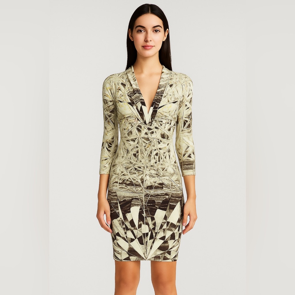 Roberto Cavalli Geometric Python Print Mini Dress… - image 1